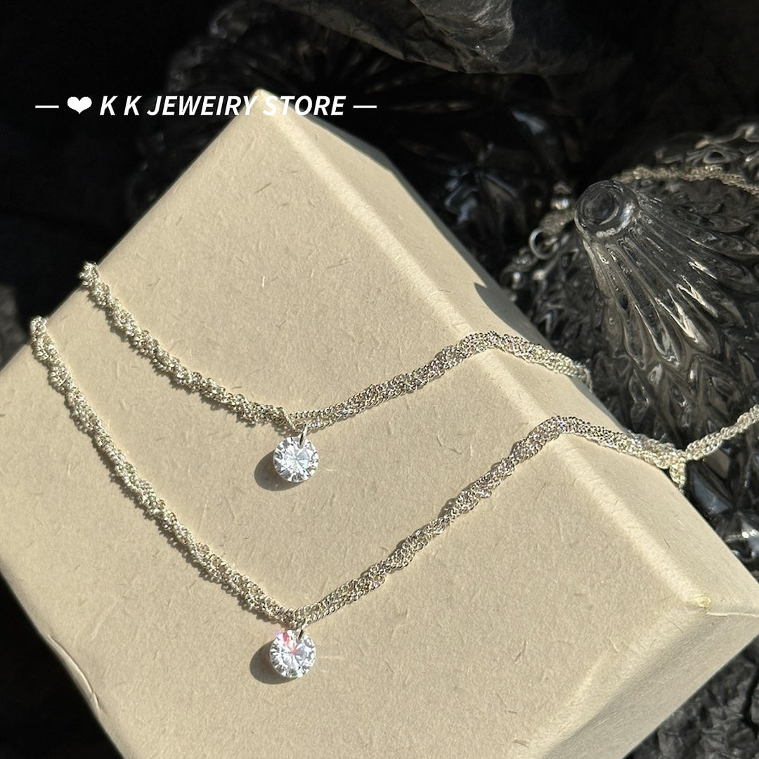 925 silver moissanite necklace