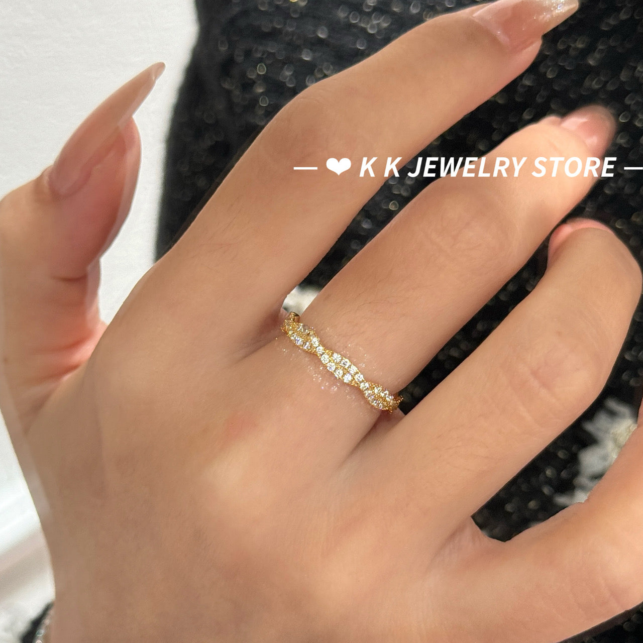 High Quality ~925 Silver Gold Plated Diamond Cross Ring