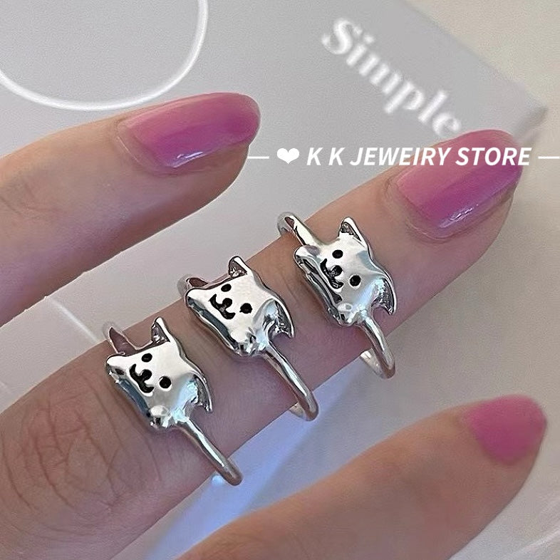 925 Silver Cartoon Puppy Ring