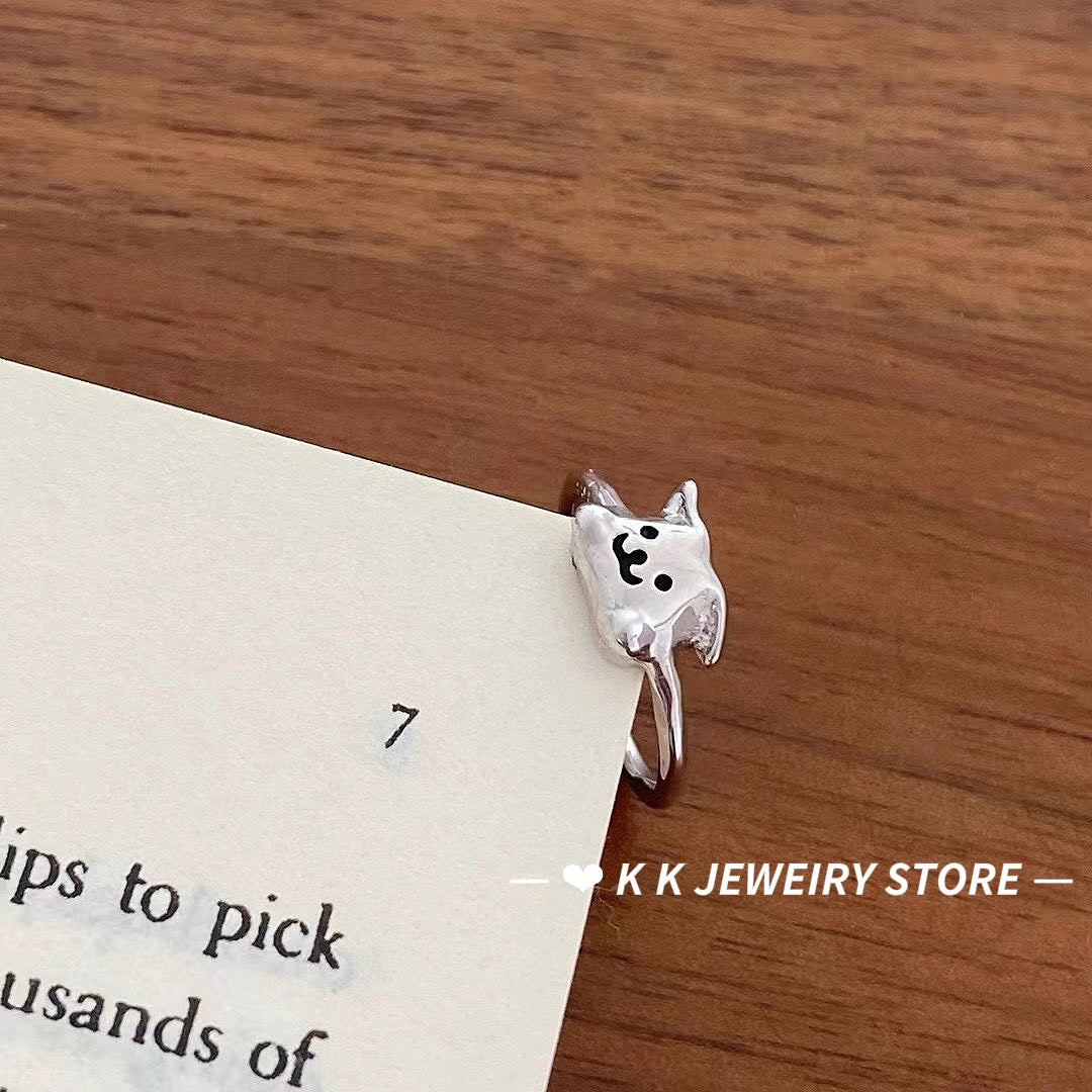 925 Silver Cartoon Puppy Ring