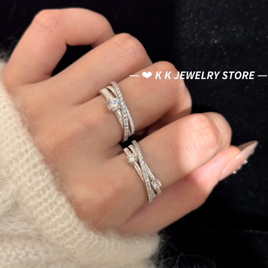 Star Odyssey ~925 Silver Surround Brushed Ring