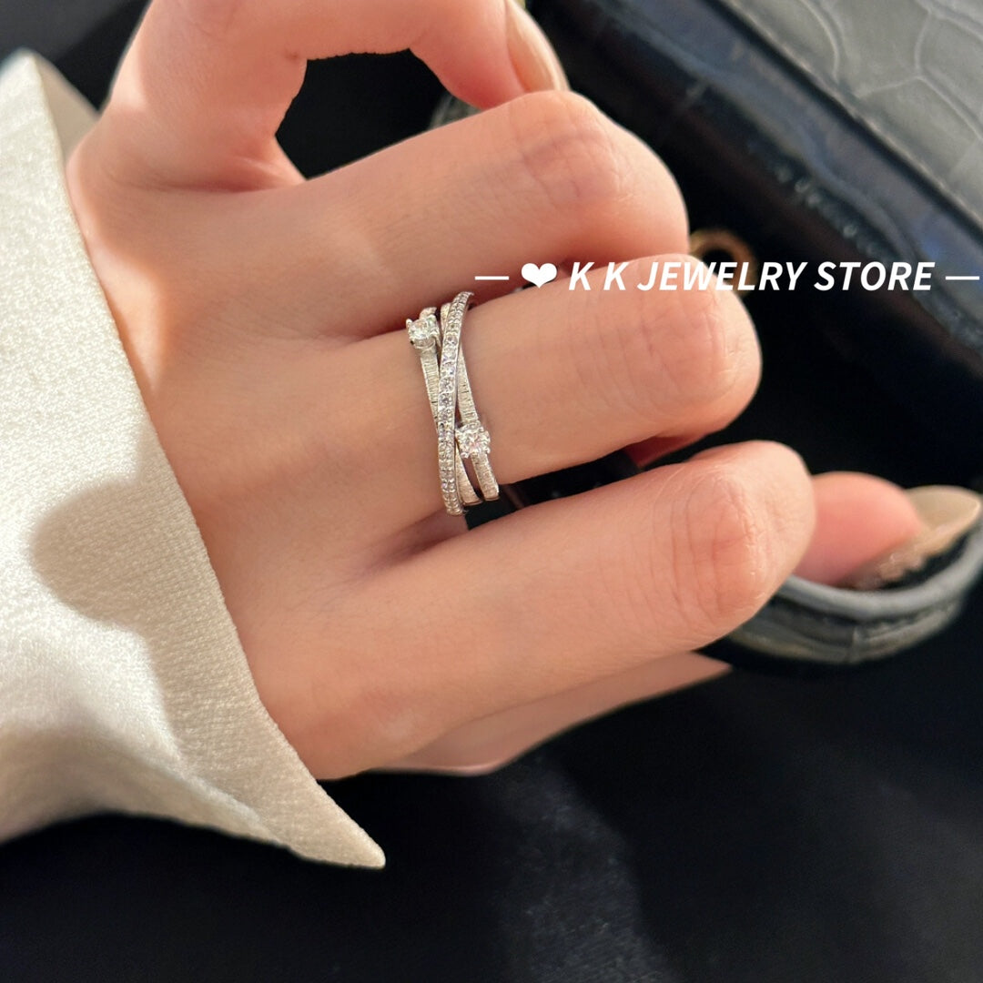 Star Odyssey ~925 Silver Surround Brushed Ring