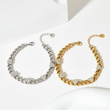 Chain Heart Stainless Steel Bracelet