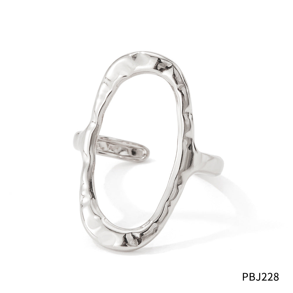 Irregular openwork stainless steel opening ring