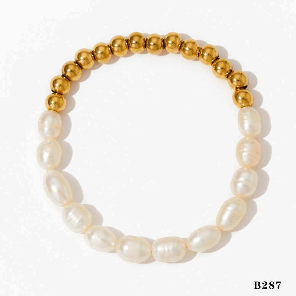 Natural freshwater pearl love zircon bracelet