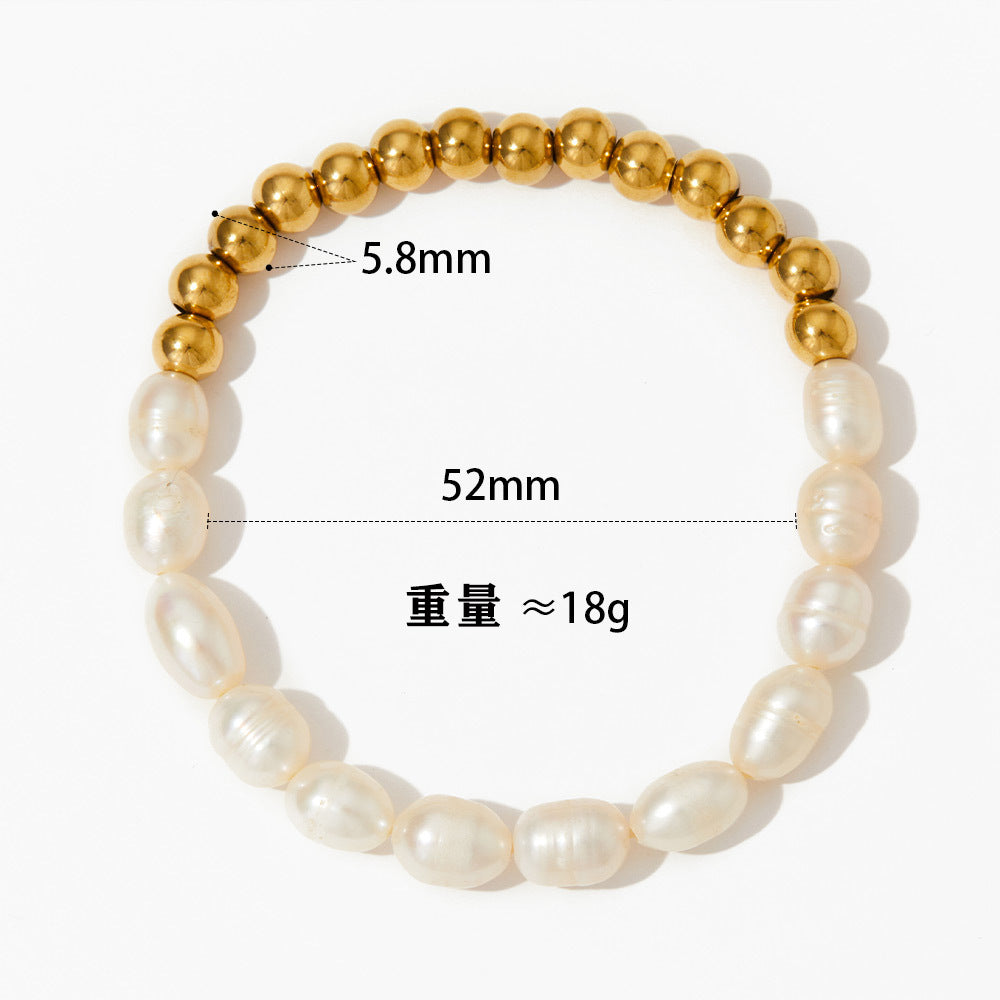 Natural freshwater pearl love zircon bracelet